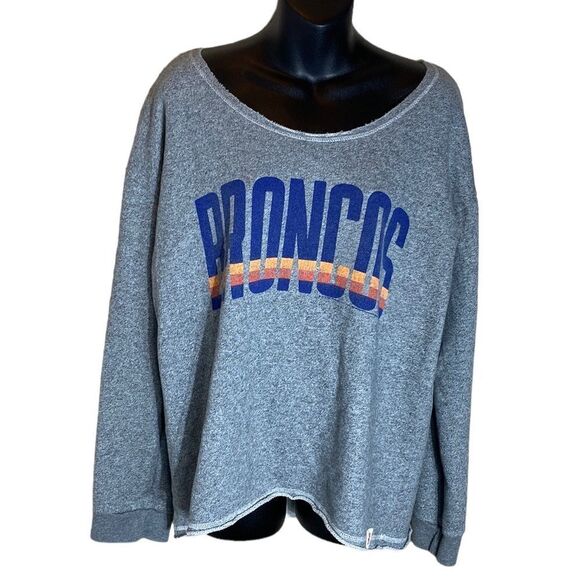 Junk food clothing Denver broncos pullover scoop neck sweater NFL Colorado - Picture 1 of 4